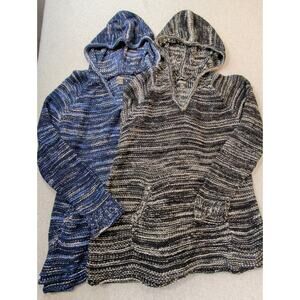 Eddie Bauer Womens XL Sweaters (lot of 2) Hoodie Loose Knit Lightweight Pocket